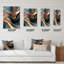 Or liquide et turquoise Tender Wave Harmony - formes abstraites très grandes horloges murales-99637857