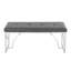Banc contemporain en métal argenté et similicuir gris-2129093619