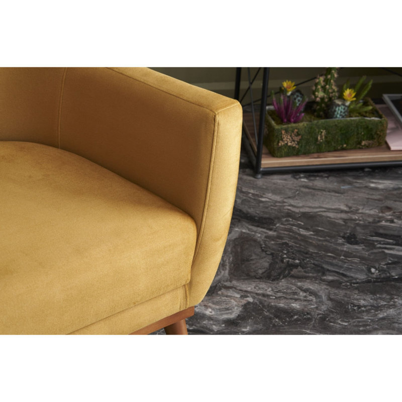 Fauteuil en velours l 29,53 po Truby, Jaune