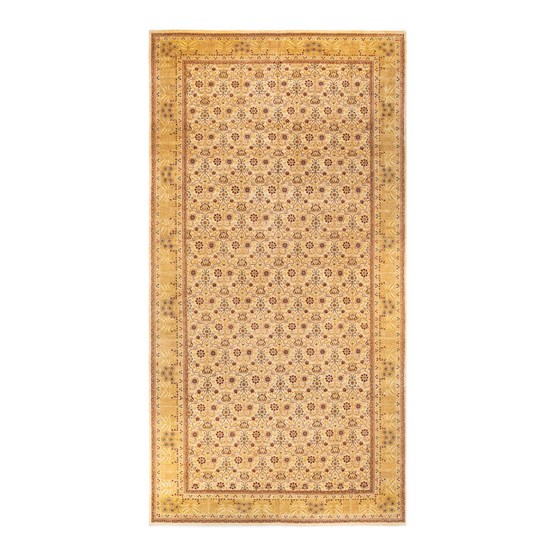 Tapis de couloir unique en laine noué à la main nouvel âge 8 pi 1 po x 16 pi 3 po Hayner