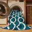 Tapis bleu en treillis lavable à la machine