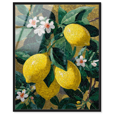 Yellow Harvest I Framed Acrylic Print Botanical Wall Art by Art Remedy, Black Frame, 16 x 20