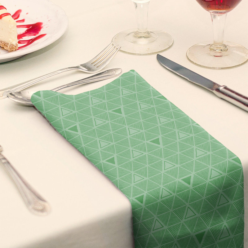 Jordao Cotton Abstract Square Napkin, Dark Green, 0.1" H x 10" W x 10" D