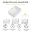 Lavabo vasque rectangulaire avec trop-plein Los Flexi - Céramique blanche au-dessus du comptoir pour les petites salles de bain-114142083