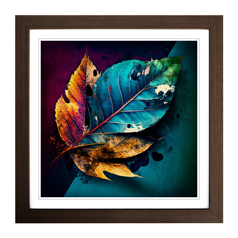 Leaf Abstract Expressionism - Framed Print, Walnut Framed