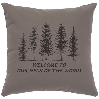Wooded River Image Pillow - Neck of Woods - Cotton Chrome