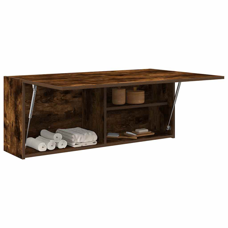 Silviya Wall Bathroom Cabinet, Smoked Oak