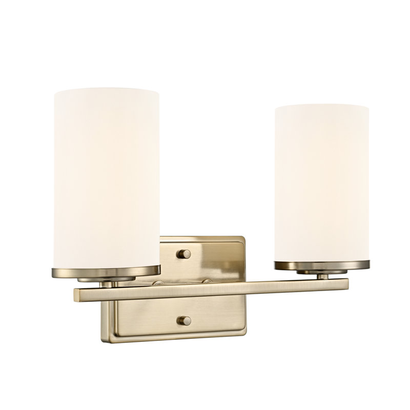 Verlana 14" 2-Light Vanity - Modern Gold, 14" Width, Brushed Gold, 2 Lights