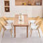 Faux Leather Rattan Back Dining Chairs-8919310