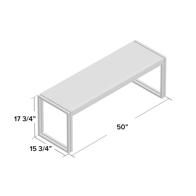 Banc Modica, H 17,75 po x l 50 po x p 15,75 po