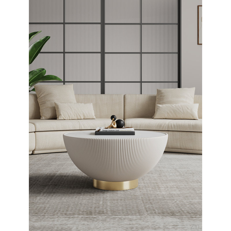 Table basse Sintered Stone, Crème