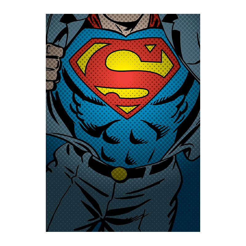 DC Comics Superman Torso Graphic Art Print on Canvas, 120cm H x 85cm W x 3.8cm D