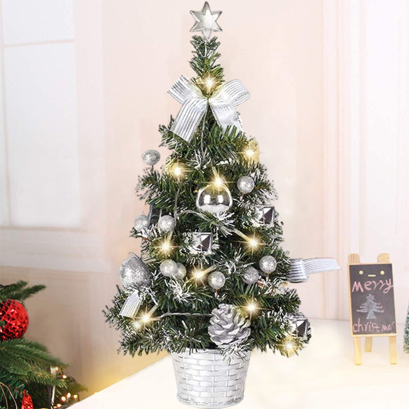 Arbre de Noël artificiel lumineux 17,7 pouces