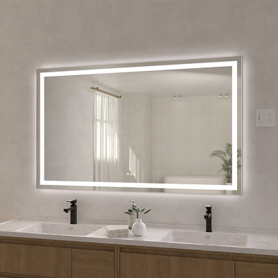 Swarm 60 in. W x 36 in. H Rectangular Frameless LED Wall Bathroom Vanity Mirror