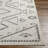 Grayland Geometric Machine Woven Area Rug in Cream/Brown-70927006