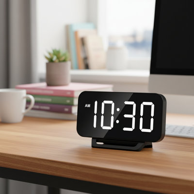 Réveil-matin mince, prise de courant à volume fort noir, utilisation lourde dans un bureau