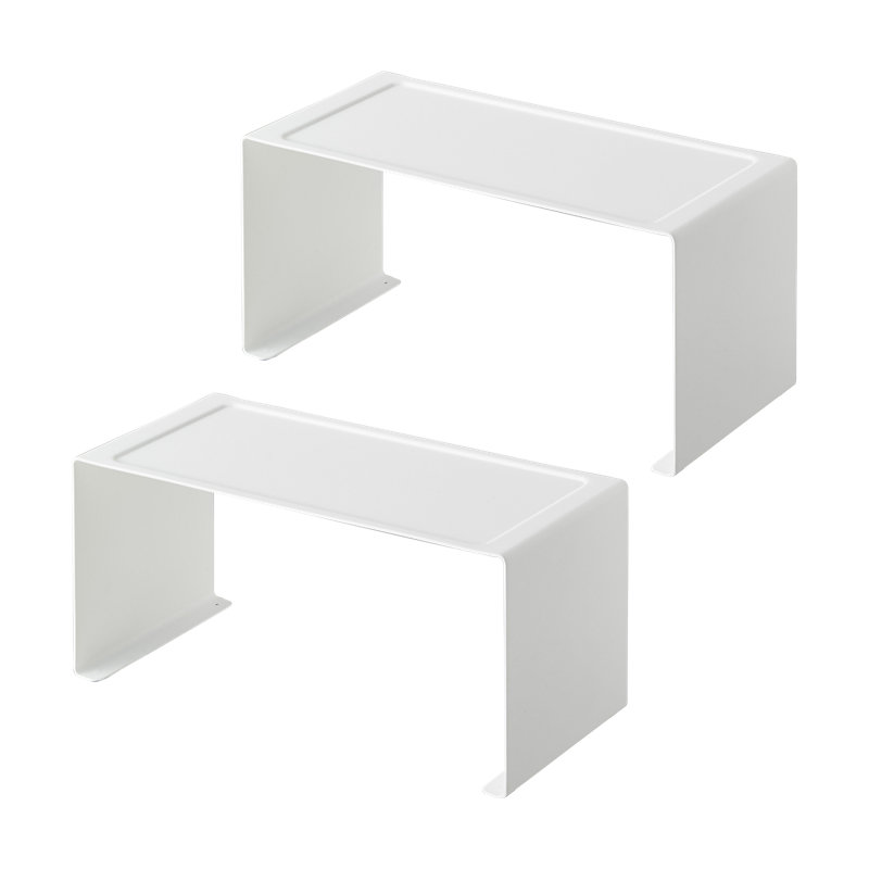 Stackable Spice Rack, White, 5.51" H x 12.01" W x 5.51" D