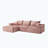 Boucle Sectional Sofa with pillows,No Assembly Needed-106714676
