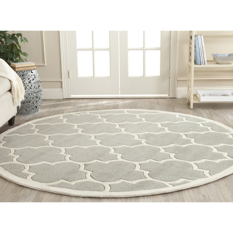 Tapis en laine touffeté à la main Carolene, Rond 7 pi