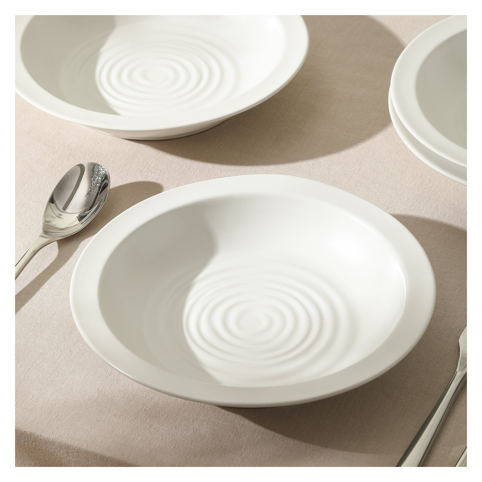 Stone Lain Orbit 12-Piece Dinnerware Set Stoneware, White