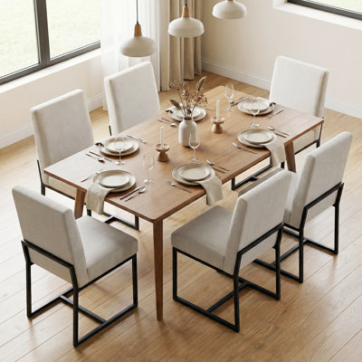 19.9" H Chenille Upholstered Side Chair (Set of 6)