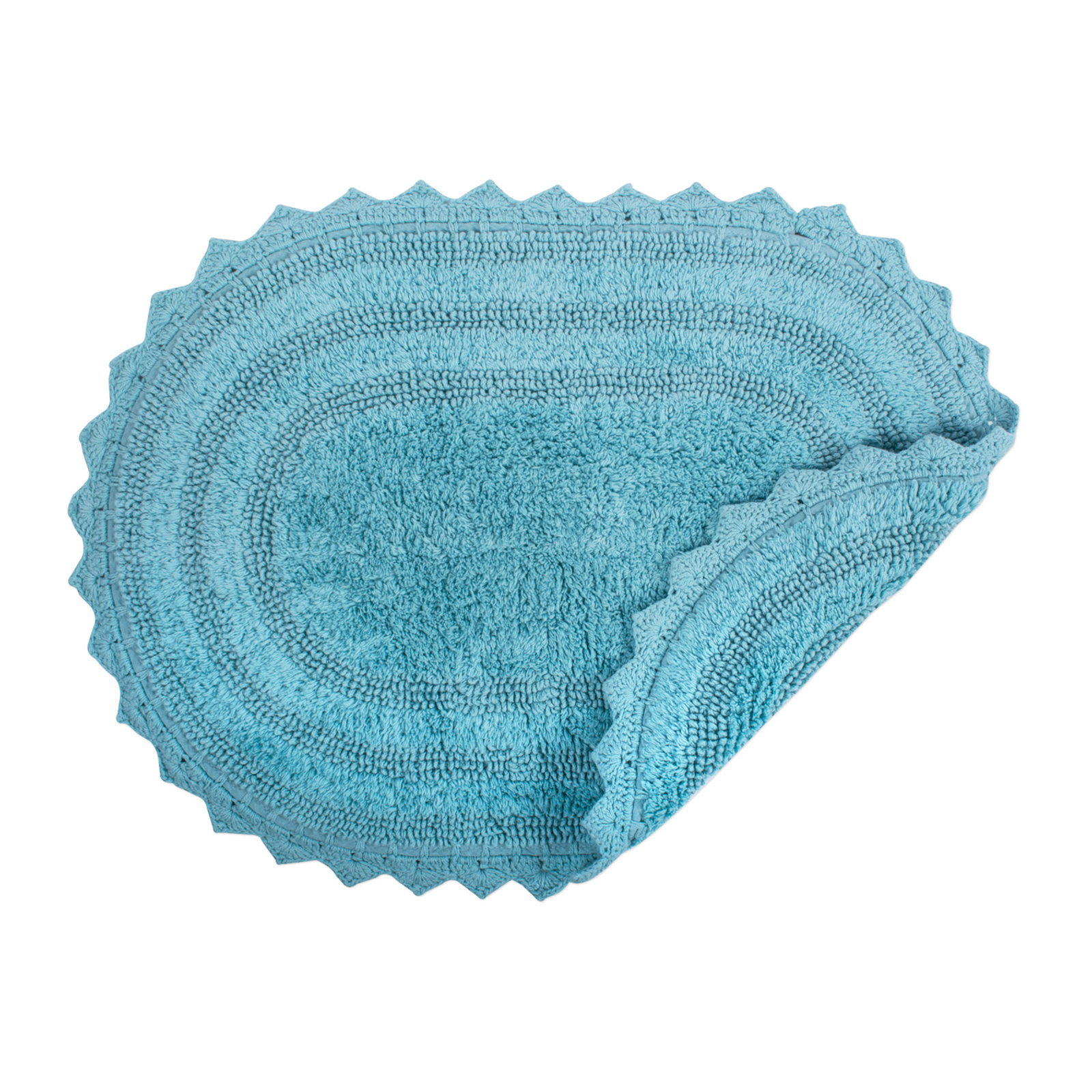 Lisk Cotton Blend Bath Rug, Cameo Blue, 17" W x 24" L