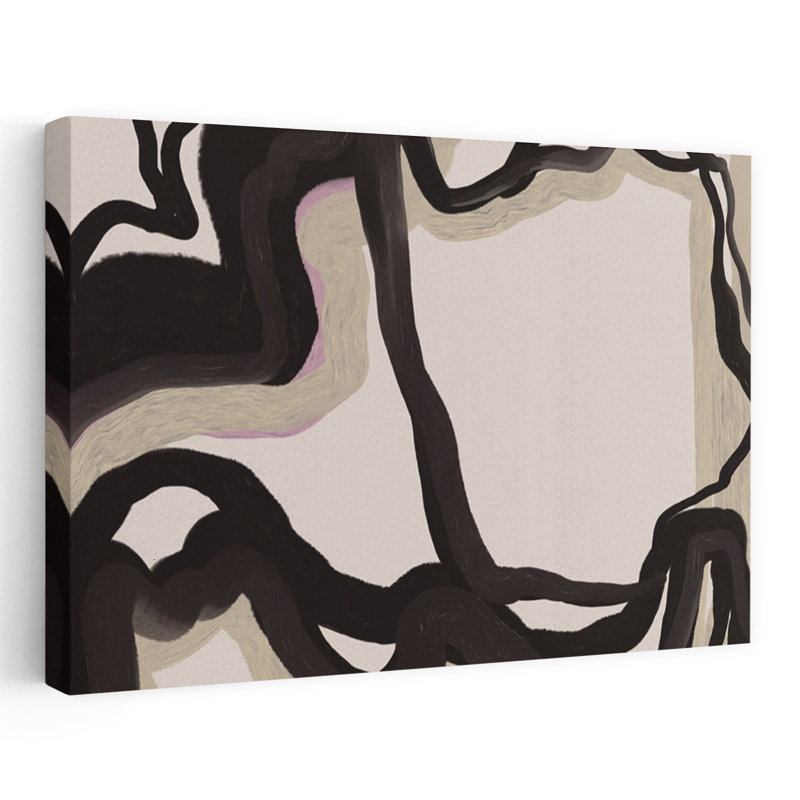 «Flowing Organic Curves», impression d'art contemporain abstrait minimaliste, H 32 po x l 48 po