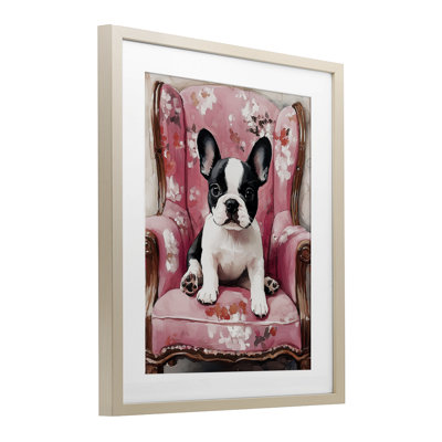 Sweetest Dog Frenchie Framed Print Under Glass, design by Annabelle Hall
