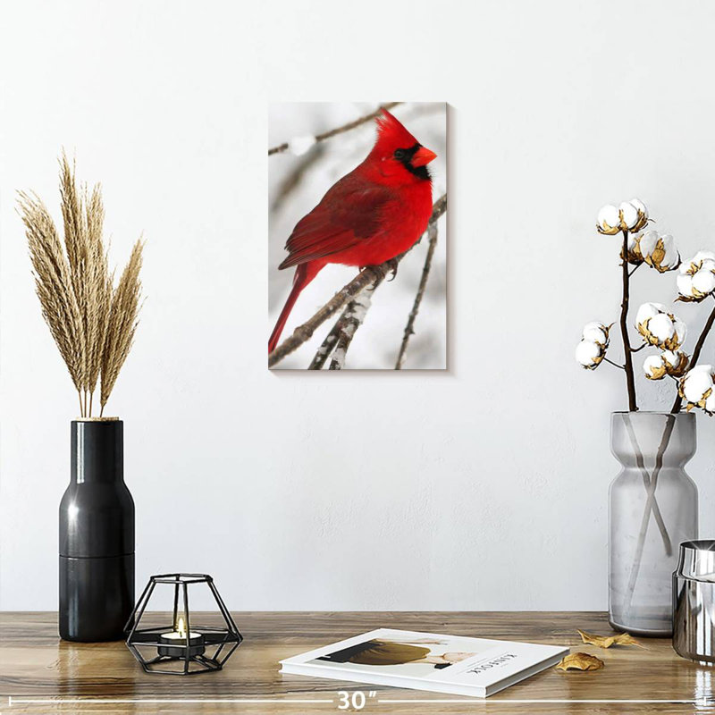 Brampt Birch Tree And Cardinal, 12" H x 8" W
