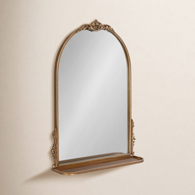 Canoby Metal Arch Mirror with Shelves