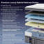 Matelas hybride en gel à mémoire de forme 12 po extra-long avec mousse à mémoire de forme à récupération lente et lent avec isolation des mouvements et régulation de la température pour hôtel, chambre à coucher, appartement