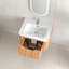 Meuble-lavabo flottant mural 24 po, lavabo en céramique blanche, finition noyer naturel, pré-assemblé, tiroir à fermeture en douceur, rangement moderne-751529654