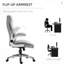 Chaise de bureau à haut dossier avec pivotement à 360 ° et conception ergonomique, accoudoirs réglables en similicuir gris
