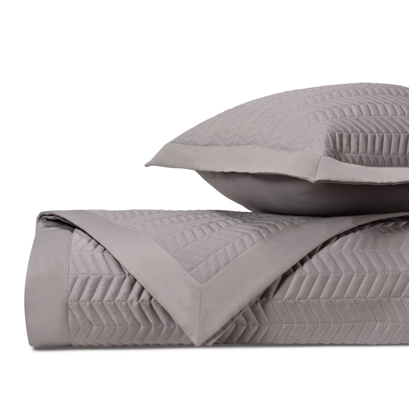 Chester Quilted Sateen Coverlet Set, Queen Coverlet +  2 Standard Shams , Chrome