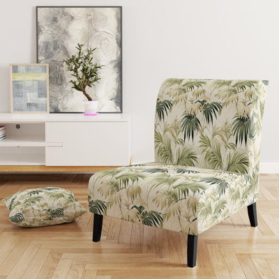 Motif tropical Palm Impression - Fauteuil de chambre rembourré Coastal