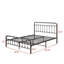 Metal Platform Bed Frame, Victorian Style Headboard/Footboard/Under Bed Storage/No Box Spring Needed