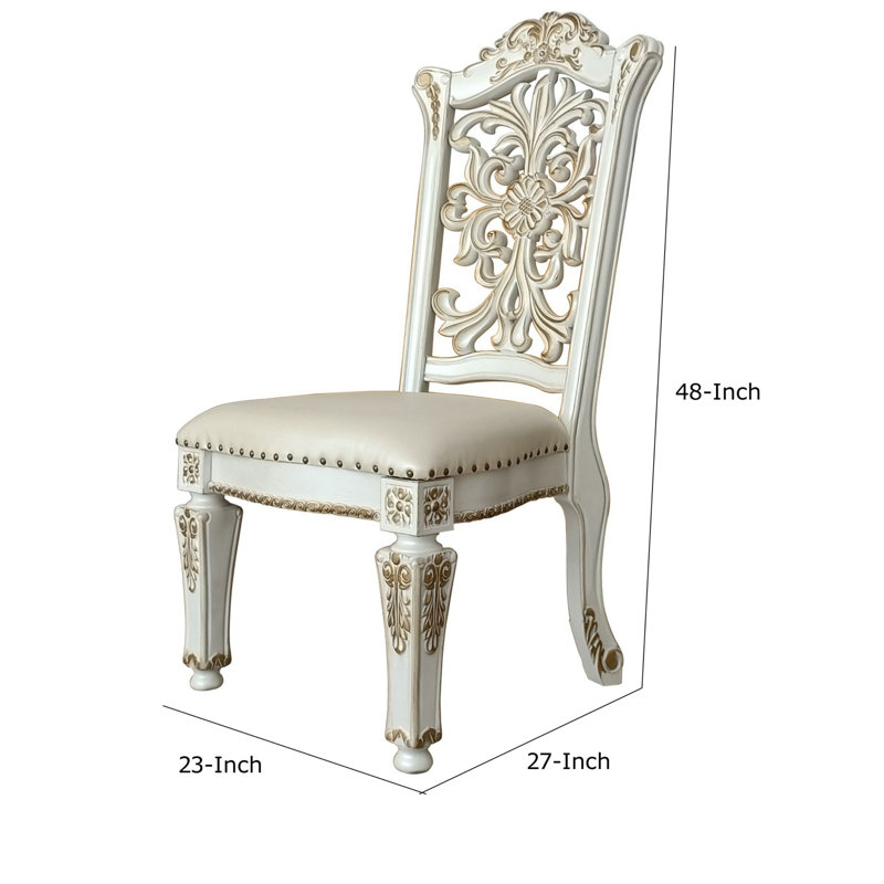 Chaise d'appoint rembourrée en perle antique Kamielle (ensemble de 2)