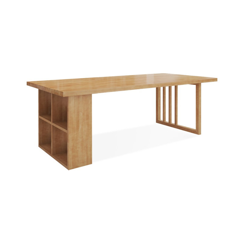 Brown Rectangular Solid Wood desk, 29.53" H x 78.74" W x 31.5" D