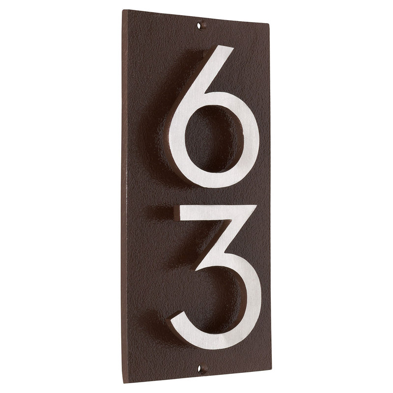 Plaque murale rectangulaire verticale flottante 6 po, Oui, Bronze romain / deux tons