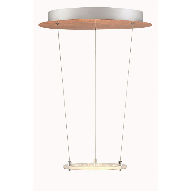 Luminaire suspendu géométrique à del unique/à 1 lumière Farrish, Cuivre / argent