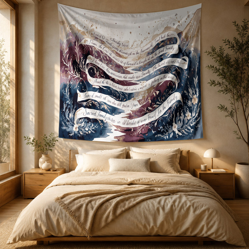 Tapisserie murale de l'Action de grâce verset, 88 po x 104 po