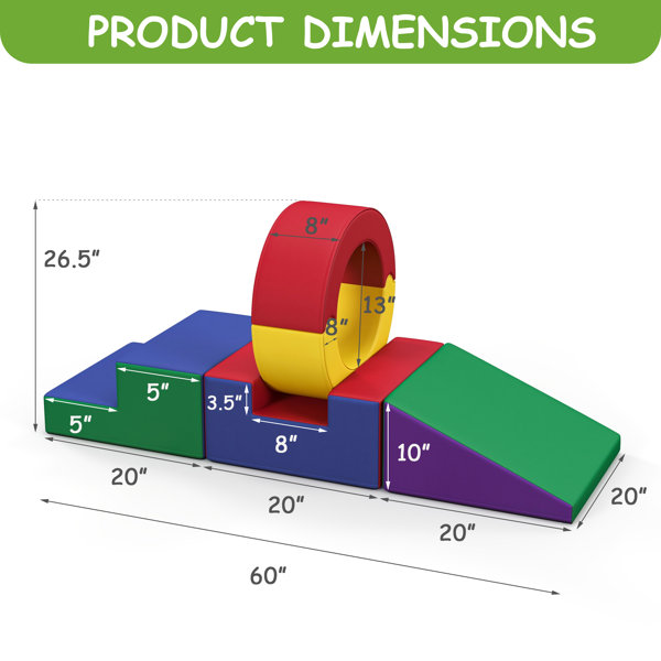 FDW 189.6'' W Indoor Foam Climbing Blocks