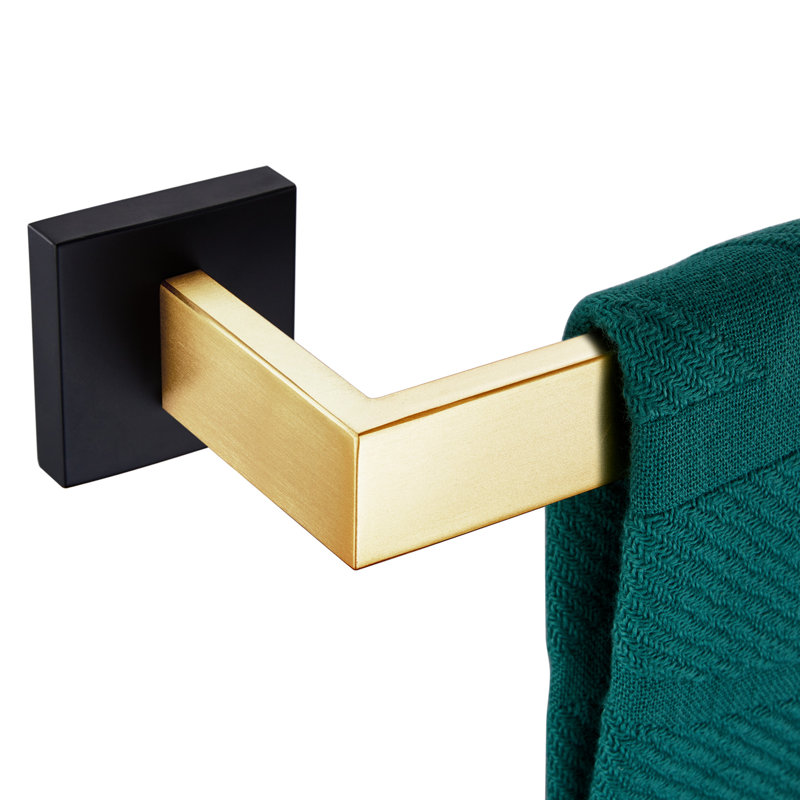 Porte-serviettes mural 25,5 po, Noir / or, null