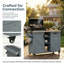 Îlot de cuisine extérieur avec table de barbecue pliable-1734784891
