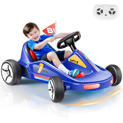 Karting électrique 12V pour enfants faisant du karting avec télécommande pour les parents, musique, lumières, Bluetooth électrique de 12 volts