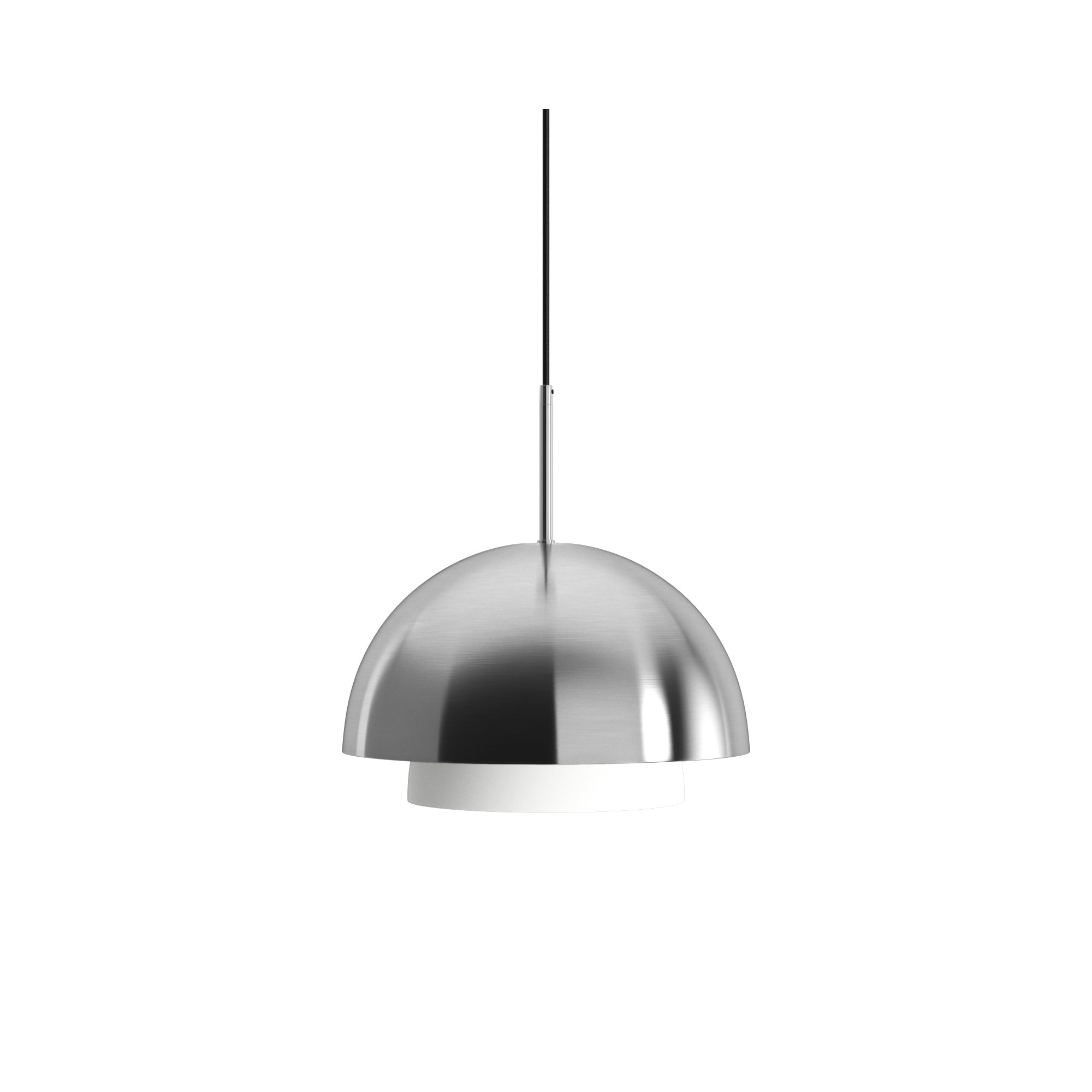 Lyle 1-Light Frosted Glass Dome Pendant, Brushed Nickel