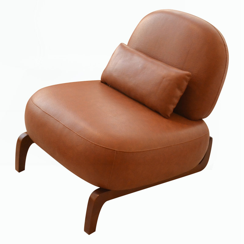 Chaise d'appoint avec pieds en bois massif, Brun