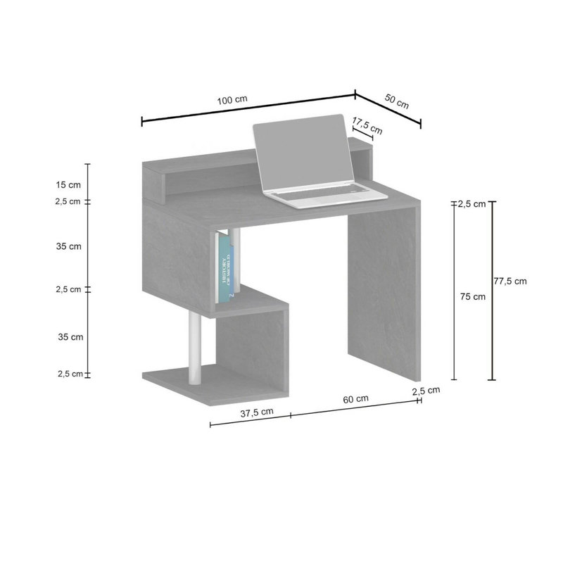 Baz Writing Desk, Slate