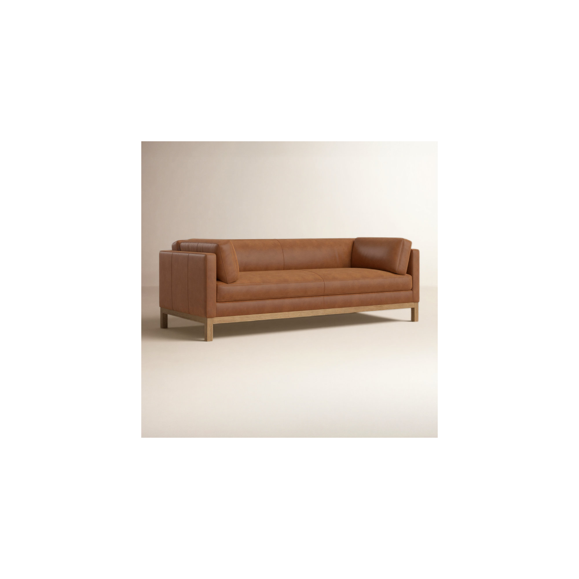 Nels 82'' Genuine Leather Square Arm Sofa