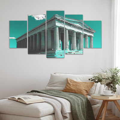 Green White Greek Historic Monument Photo II - Monuments Wall Decor Set